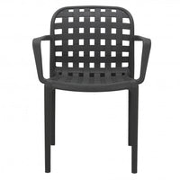 Sedia da Giardino Sharon 58x57,5x82,5 h cm in Polipropilene Grigio scuro