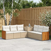 Set di divani 7 pz Beige e Bianco Crema 3448892