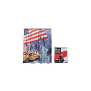 Trade Shop - Tenda Per Doccia New York Bandiera Vasca Da Bagno Tendina Con Ganci 180x180 Cm -