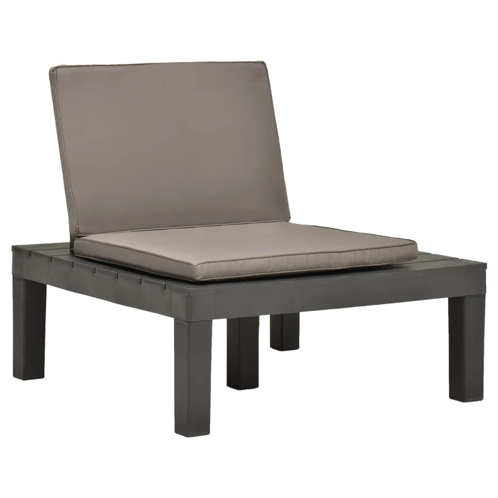 Sedie a Sdraio da Giardino e Cuscini 4 pz in Plastica Antracite  cod mxl 23292