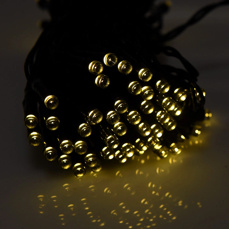 CATENA LUMINOSA DI NATALE 100 LED A RICARICA SOLARE LUCE CALDA - IDEALE PER ALBERI E DECORAZIONI