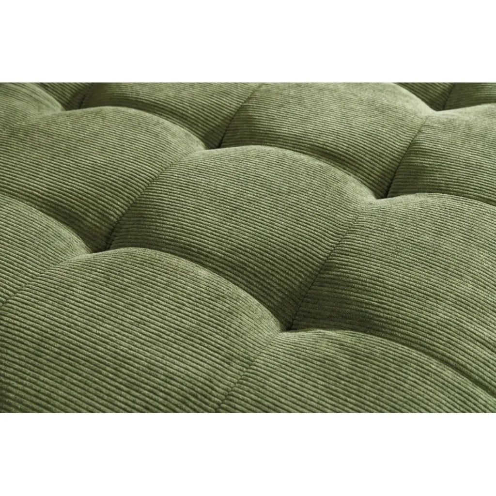 Divano ad angolo CITY verde scuro reversibile – Divano contemporaneo in velluto a coste