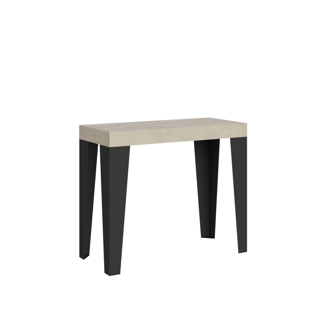Consolle Allungabile 90-300x40x77 cm Flame Cashmere Telaio Antracite