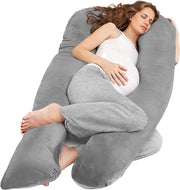 Cuscino per gravidanza a forma di U - sostegno per donne incinte - 1 pezzo - grigio - velluto