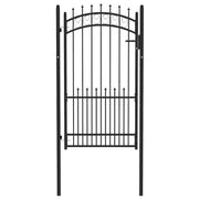Cancello per Recinzione con Punte in Acciaio 104x134,5 cm Nero 146391