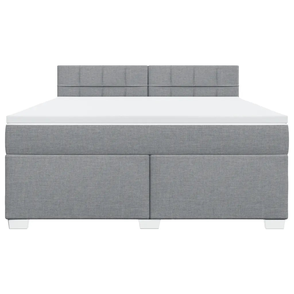 Giroletto a Molle con Materasso Grigio Chiaro180x200 cm Tessuto