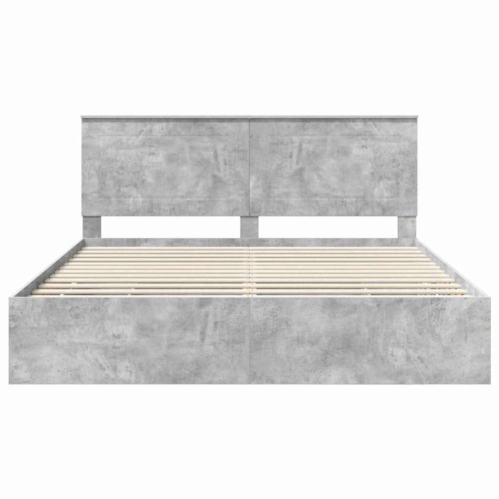 Struttura del letto con cassetto Grigio cemento 180 x 200 cm