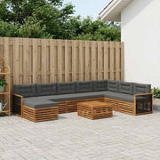 Set di divani da esterno 9 pz Naturale e Antracite 3383745