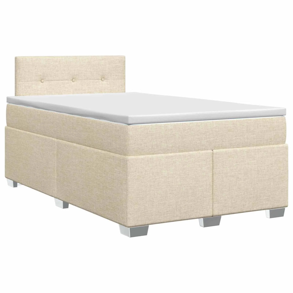 Letto box spring con materasso Crema 120 x 190 cm Tessuto 3450437