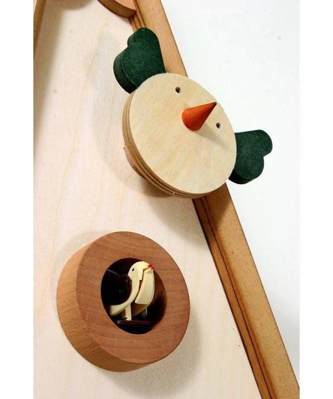 Orologio con cucù Uccellini in faggio e betulla Made in Italy