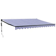Tenda Sole | Tenda parasole Automatica Retrattile Blu e Bianca 4x3 m