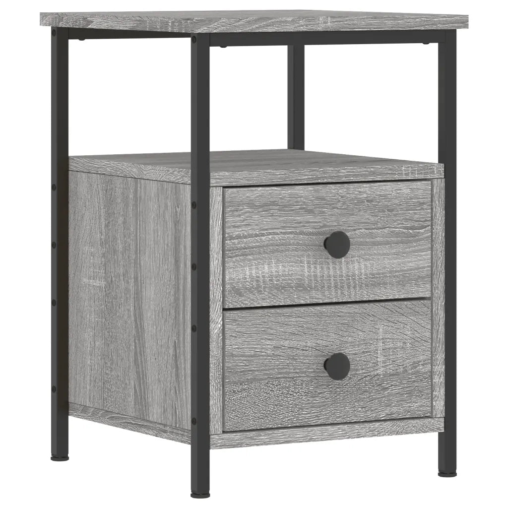 Comodino Grigio Sonoma 34x35,5x50 cm in Legno Multistrato 826019