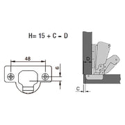 CERNIERA PER MOBILI SERIE 'SMART SLIDE-ON' C30A506 con basetta- 5 pezzi  - BricoGo