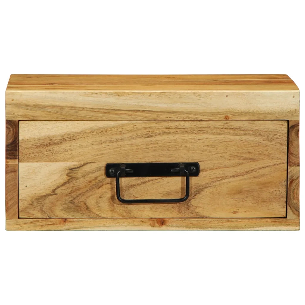 vidaXL Comodino a Parete in Legno Massello di Acacia