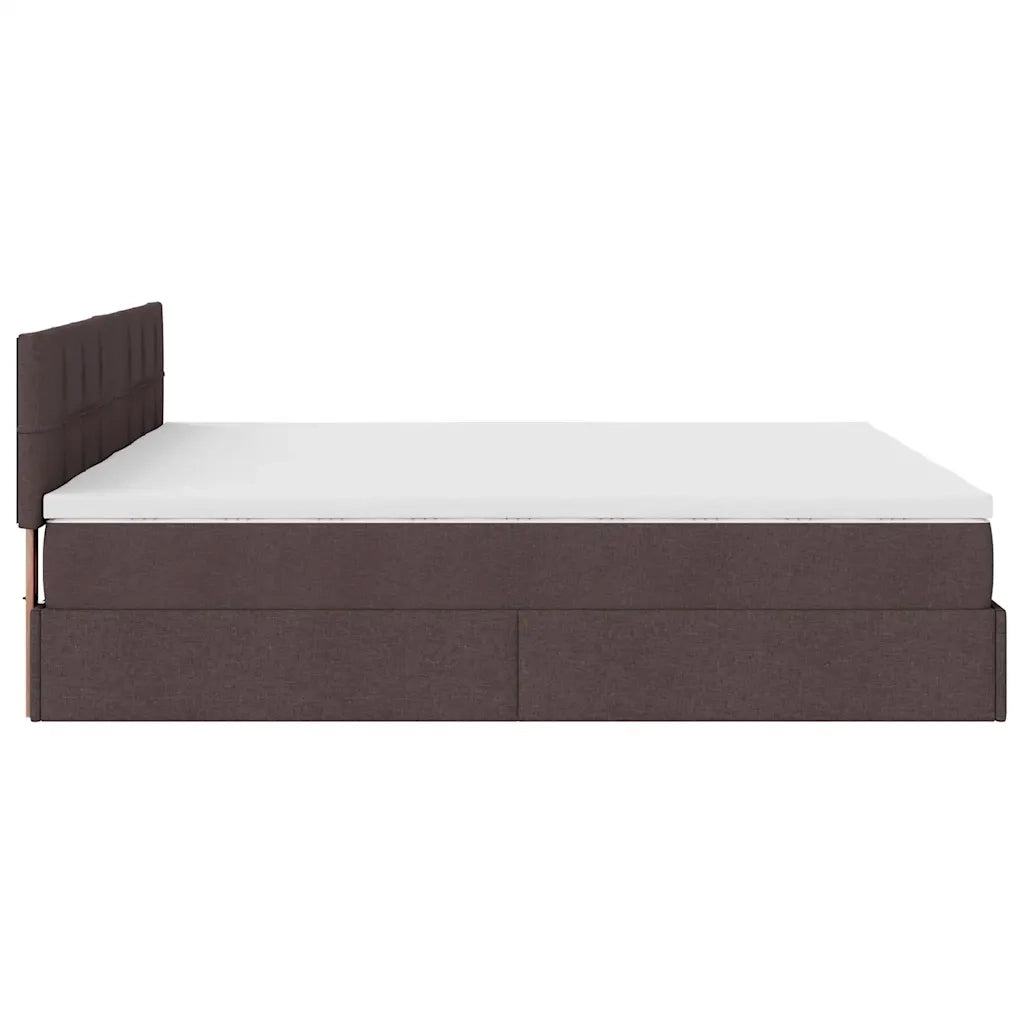 Struttura Letto Pouf con Materassi 200x200 cm in Tessuto 3312004