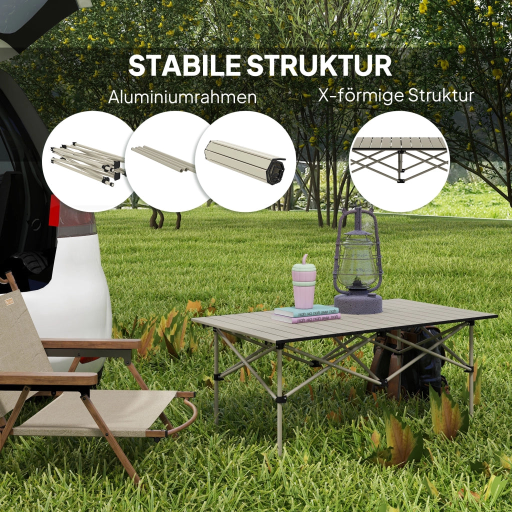 Tavolo da campeggio pieghevole ¨C zephmum ¨C Khaki 95x55 cm