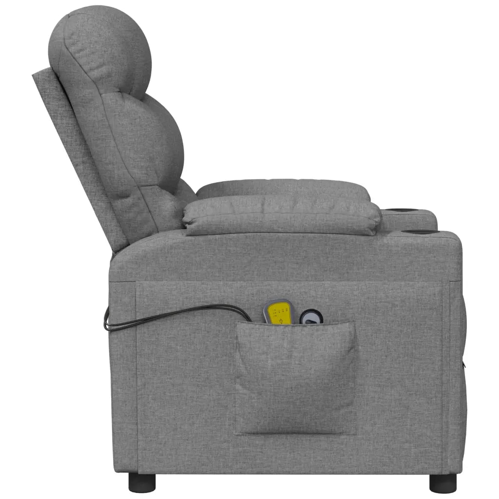 Poltrona Massaggiante Elettrica Grigio Chiaro in Tessuto 3143503