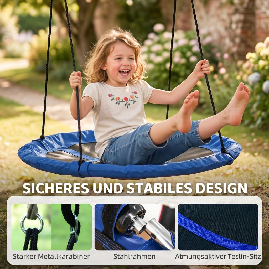 Amaca a nido per giardino ¨C zephmum ¨C Blu, resistente alle intemperie, regolabile, 110 cm