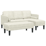 Set di divani con cuscino 2 pcs Crema Poliestere 3329272