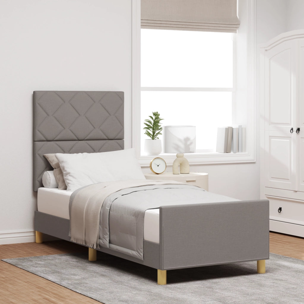 Letto  Taupe 80x200 cm in Tessuto
