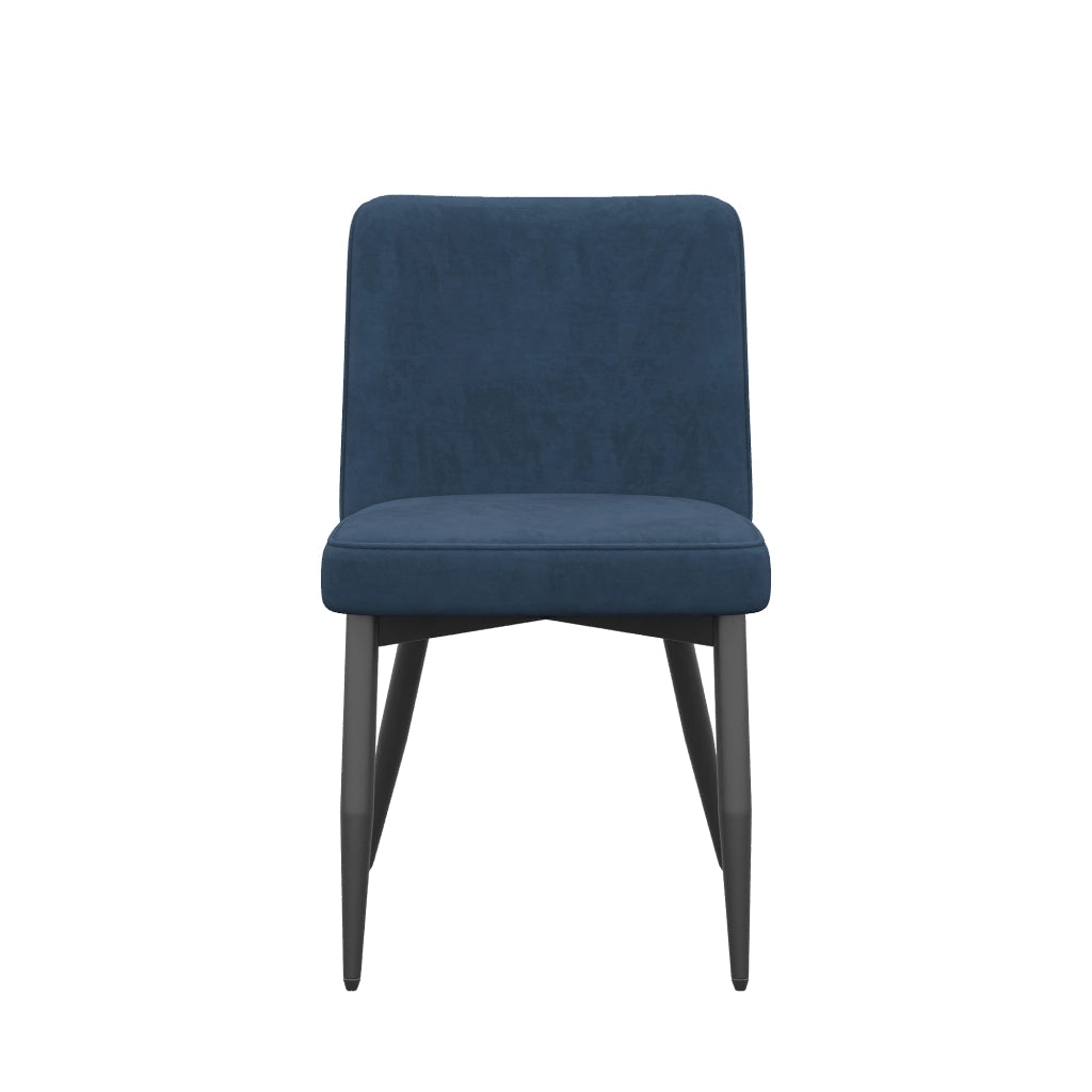 Sedie da Pranzo in Velluto ¨C MINIMAL ¨C Set 4 Pezzi, Blu Scuro, Stile Moderno