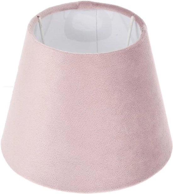 Lampenkap in Tela di Lino con Copertura di Velluto Rosso per Lampade da Tavolo