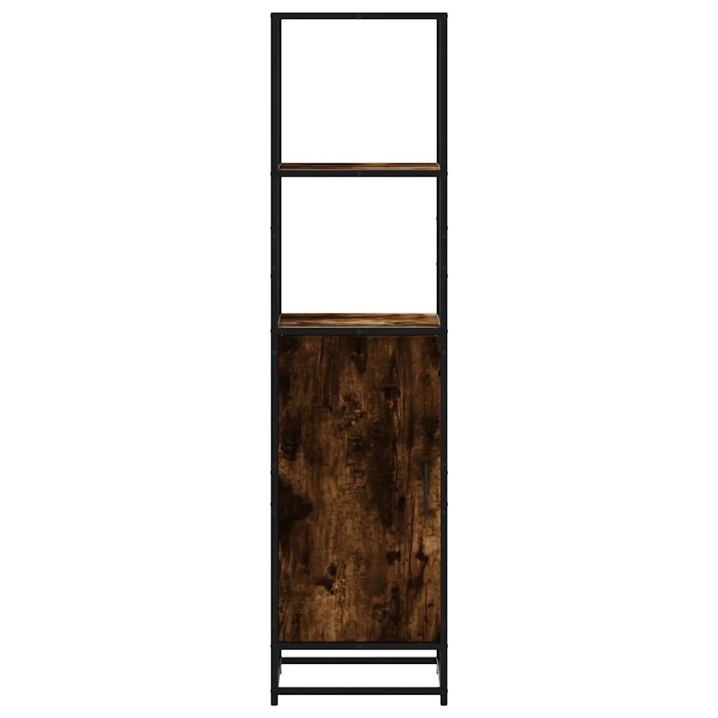 Credenza Rovere Fumo 35,5x35x139 cm Legno Multistrato Metallo
