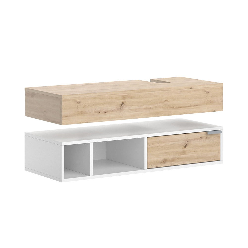 Vicco Mobile sottolavabo per bagno Bianco 100 x 15 cm con cassetto