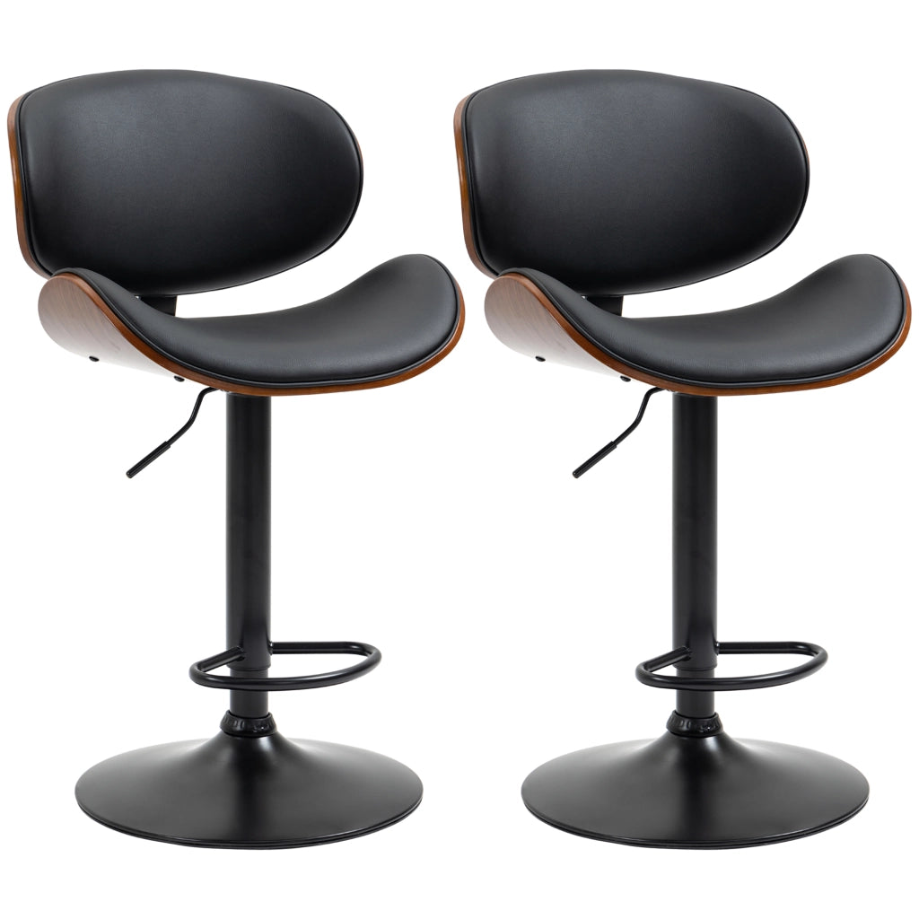 Set sgabelli bar regolabili girevoli ¨C Minimal ¨C similpelle nero 53x50.5x112.5 cm