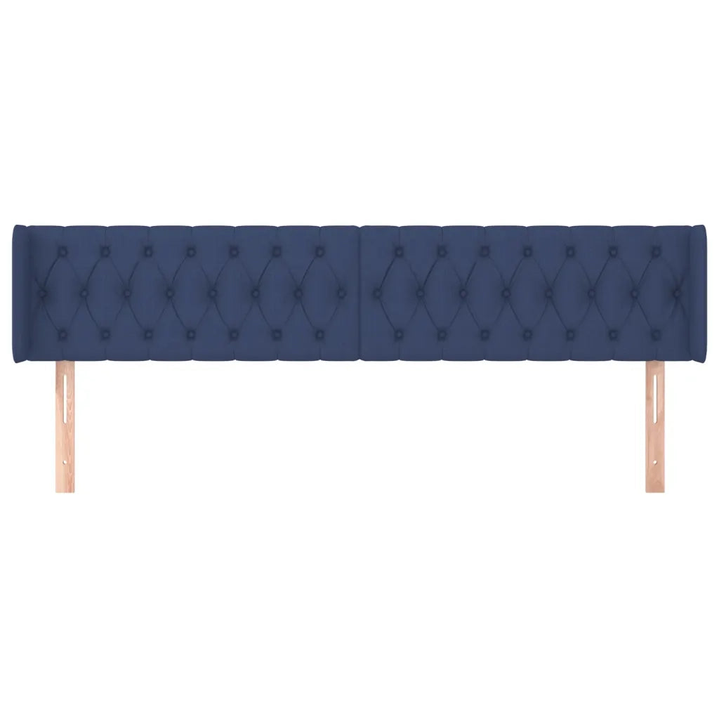 Testiera | Testata ad Orecchio Blu 183x16x78/88 cm in Tessuto