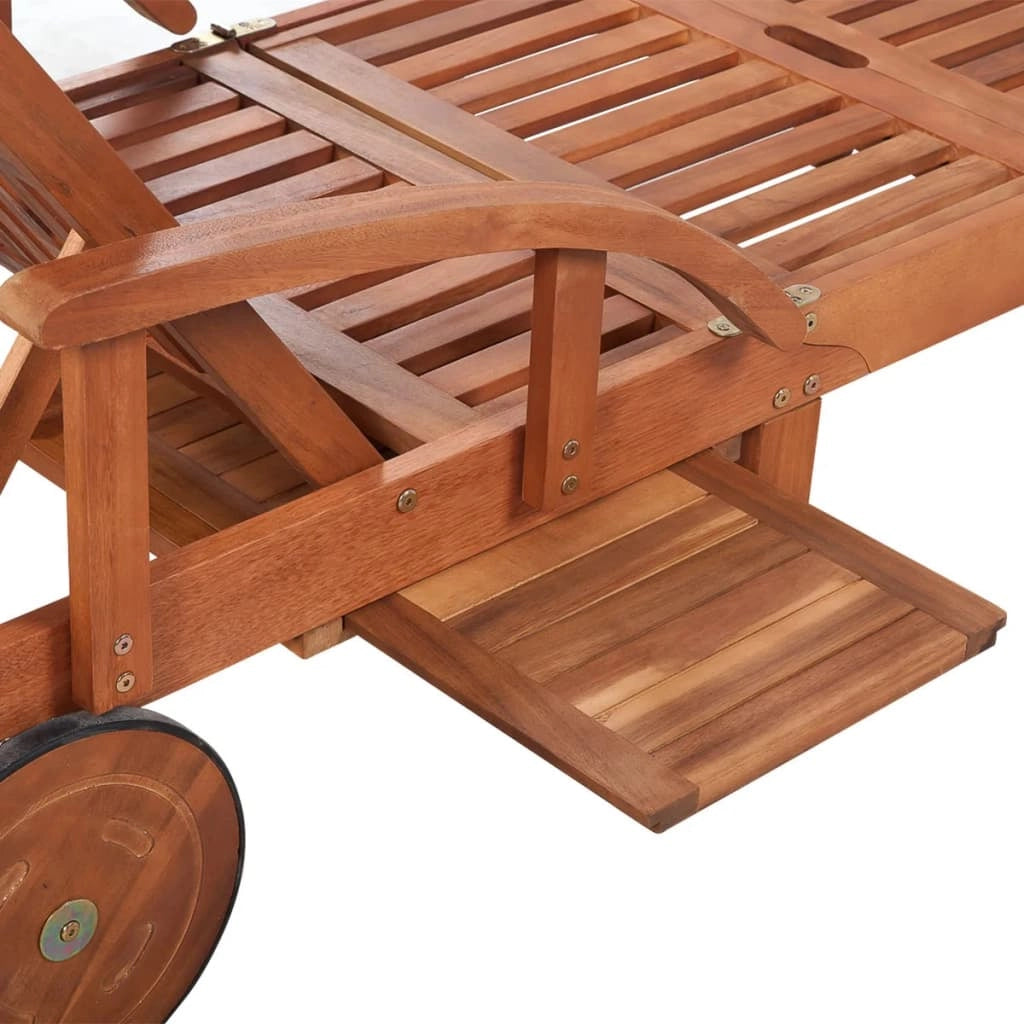 Lettino prendisole sedia a sdraio lettino prendisole letto da giardino mobili da esterno per patio con cuscino legno massello di acacia 02_0012350