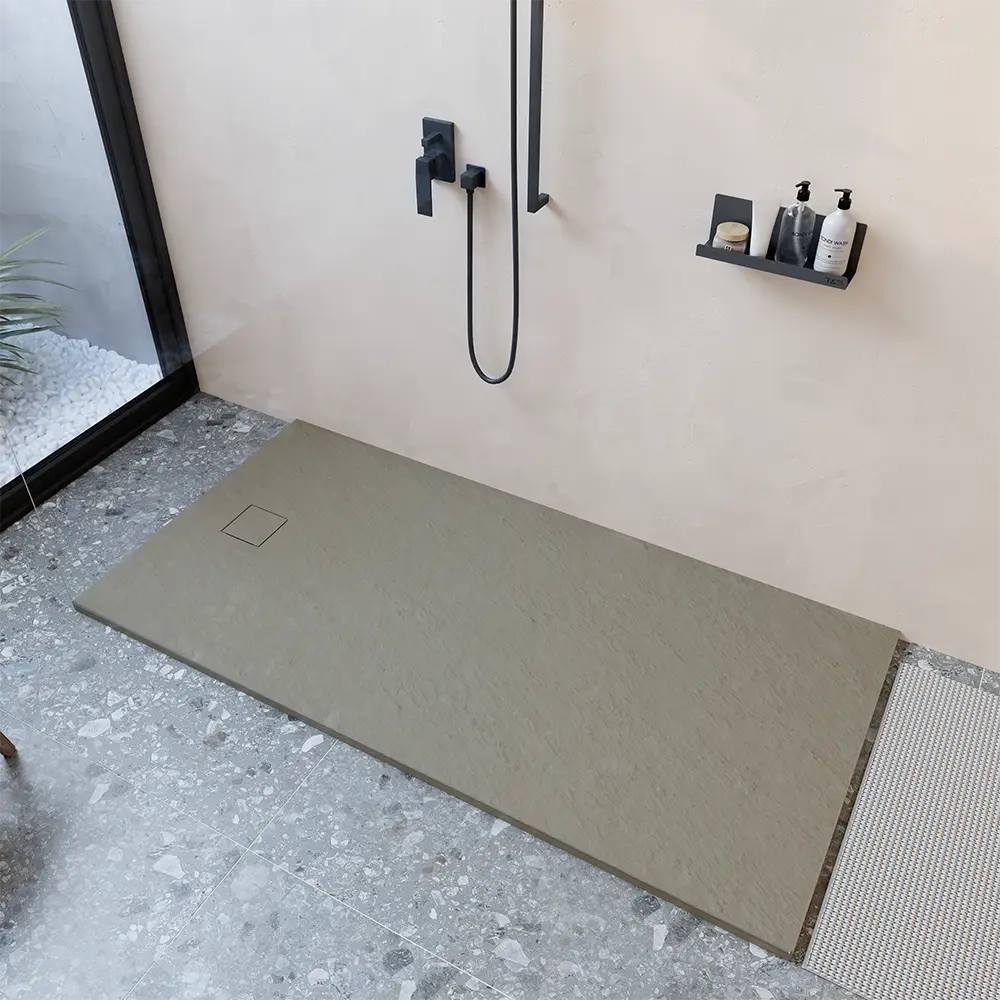 Piatto doccia 90x180 cm colore marrone effetto pietra | Samos