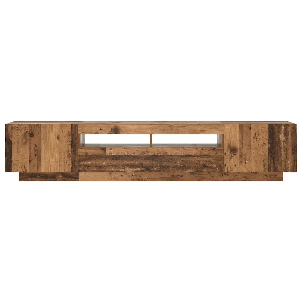 Mobile Porta TV con LED Legno Antico 200x35x40 cm Truciolato