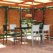 Set Mobili da Pranzo per Giardino 7 pz Nero e Bianco cod mxl 36952