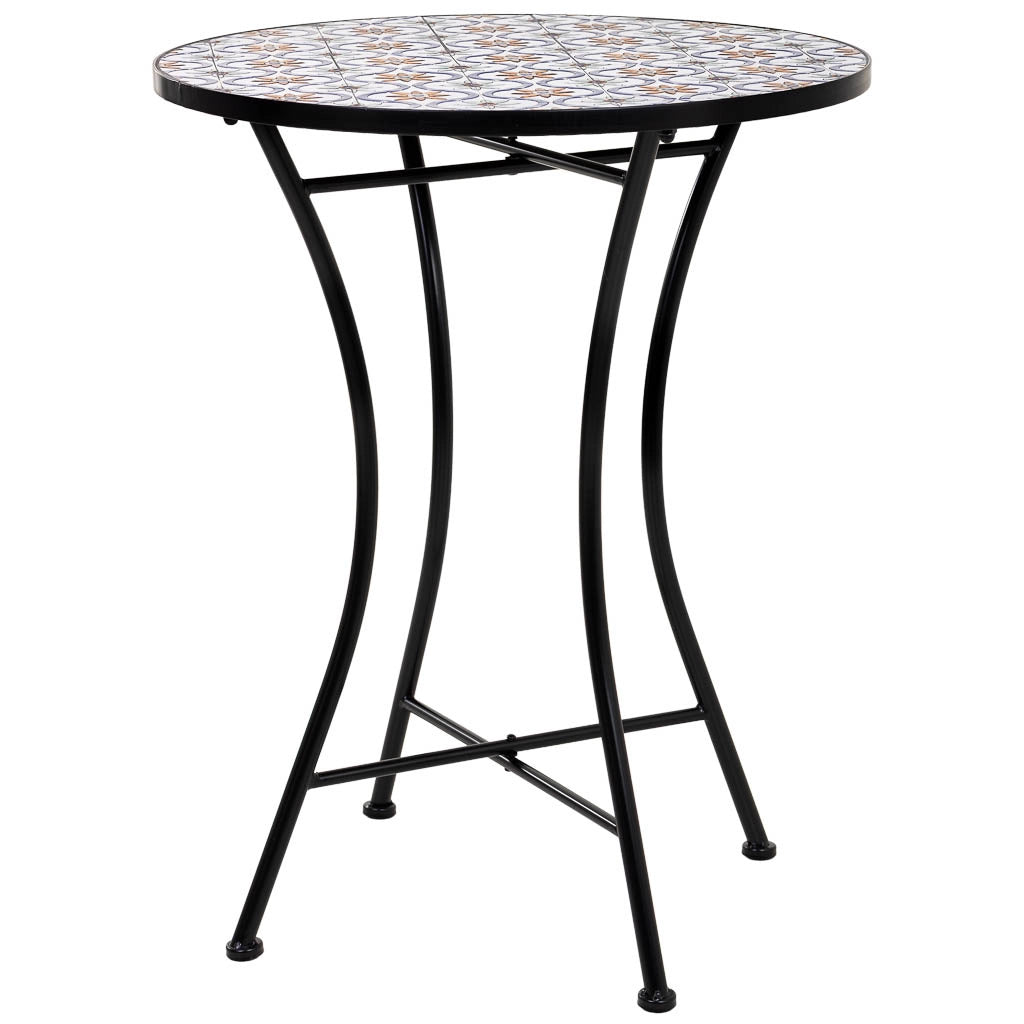 Tavolo + 2 sedie in ferro battuto, D60x75h-sedia(2): D38x46-90h Nero