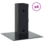 Basi per Pali Quadrati 4 pz 51x51 mm Acciaio Verniciato Polvere CFW7160288