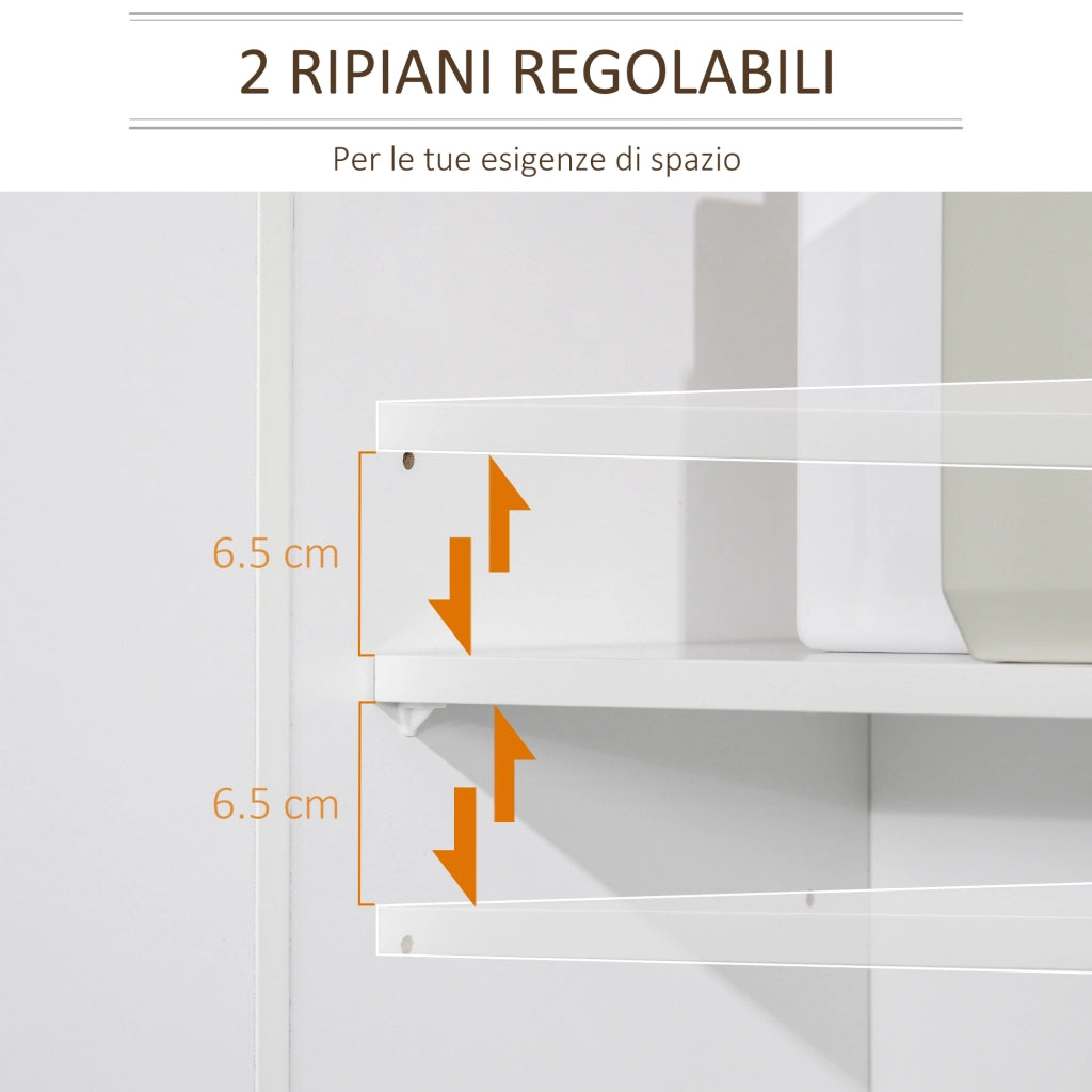 EasyComfort Mobile Salvaspazio Bagno Mobile a Colonna in Legno Bianco