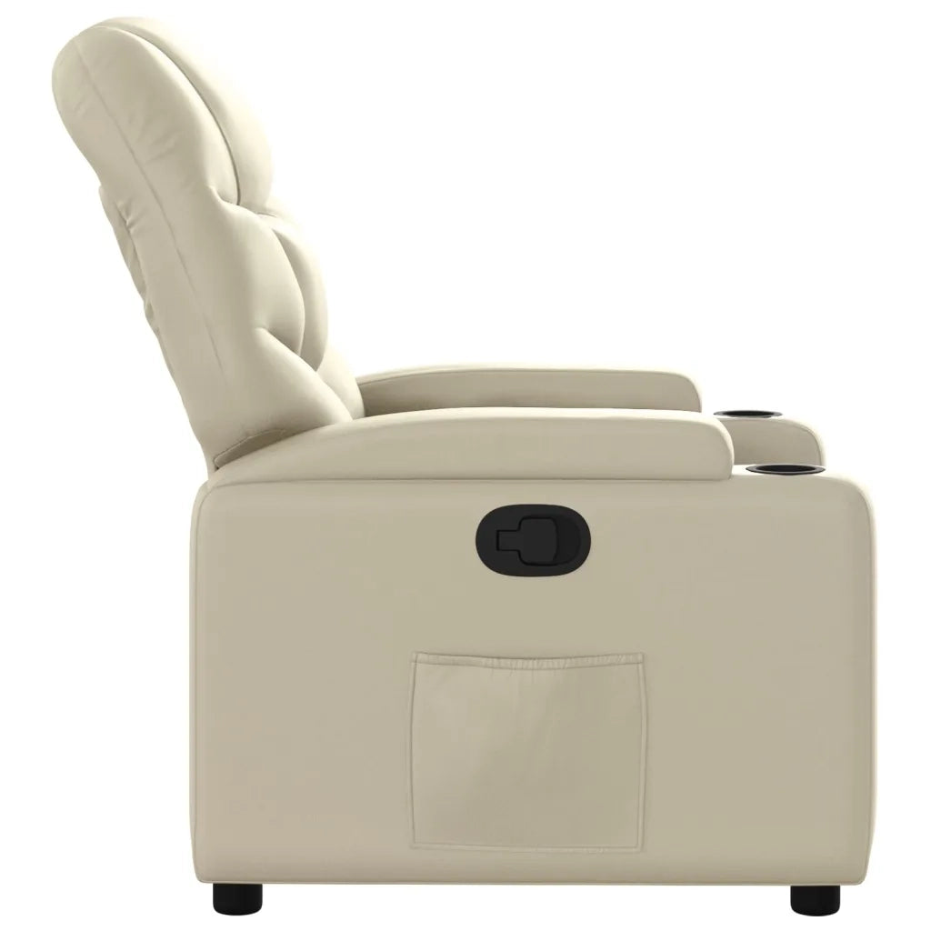 Poltrona Reclinabile Crema in Similpelle 372466