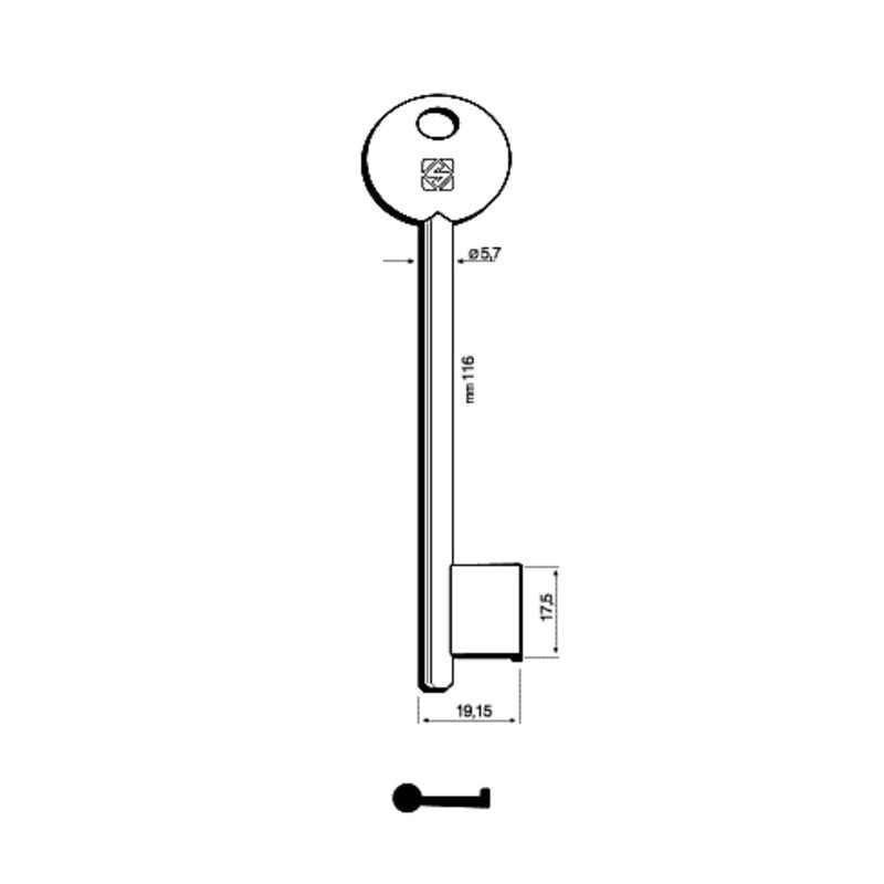 CHIAVI SILCA PATENT CORNI PARI 6P7D NI- 5,0 pz