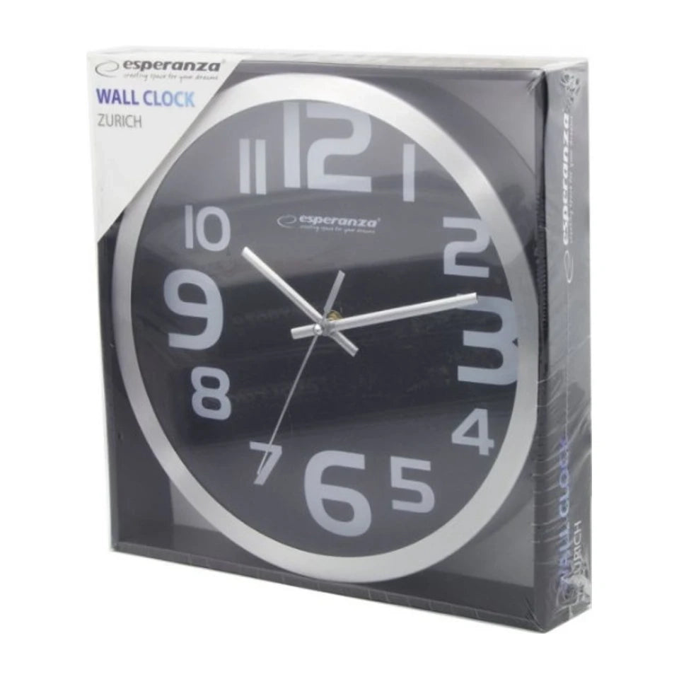 Orologio da parete Esperanza EHC013K - Zurigo - Nero Orologio al quarzo Ovale Nero, Bianco