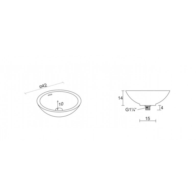 Lavabo da appoggio bianco opaco AVELLA ROUND RIHO 42x42 cm solid surface