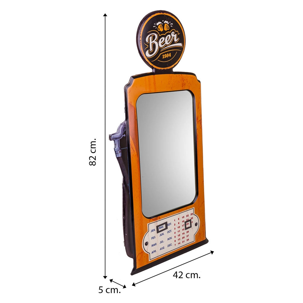 Specchio in metallo arancione 42x82x5h