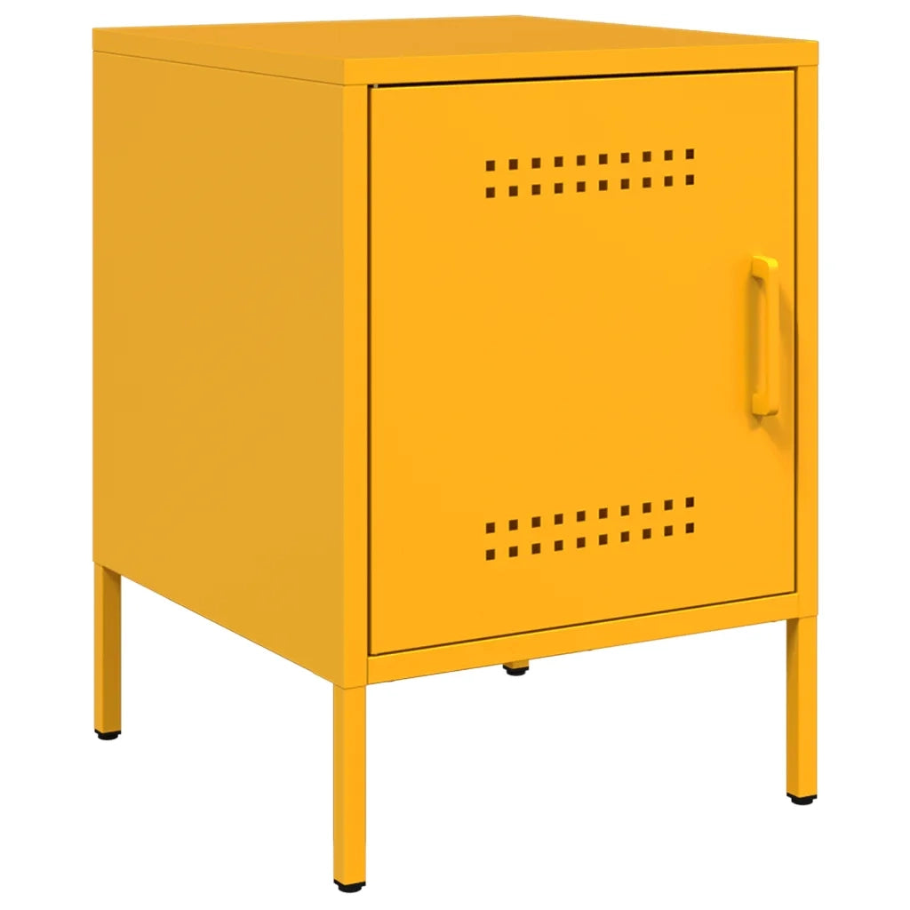 Comodino-Tavolino da notte Giallo Senape 36x39x50,5 cm in Acciaio 933970