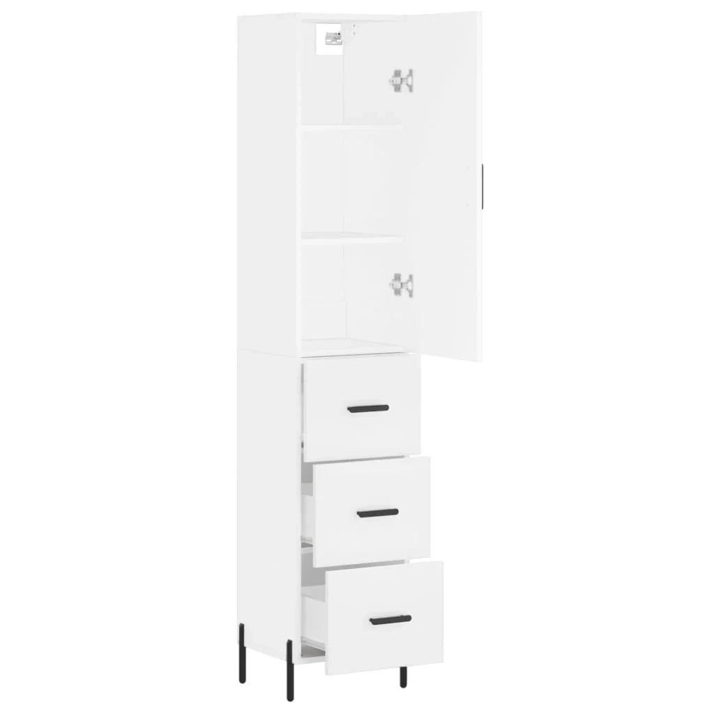 Buffet credenza cassettiera mobiletto mobile contenitore organizer cucina soggiorno salotto alto 34,5 x 34 x 180 cm legno ingegnerizzato bianco 02_0032287