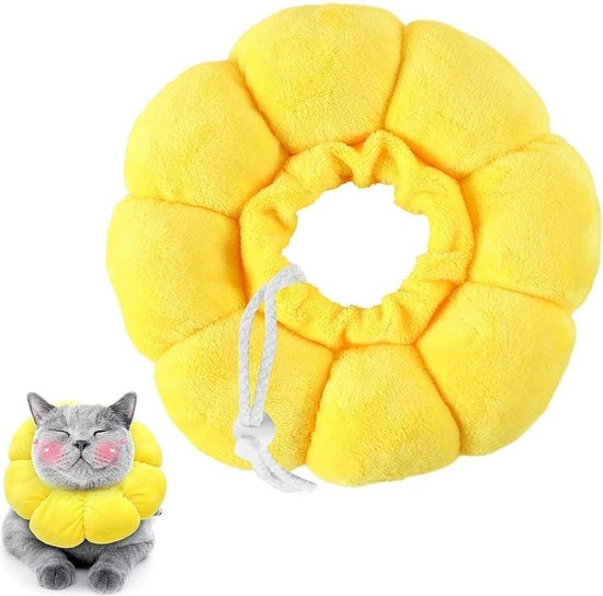 Cintura di recupero postoperatorio per gatti - Collare di recupero flessibile e morbido per gatti - Recupero e guarigione di ferite per animali domestici - Chirurgia veterinaria 

Modello: Cute Sun Flower M