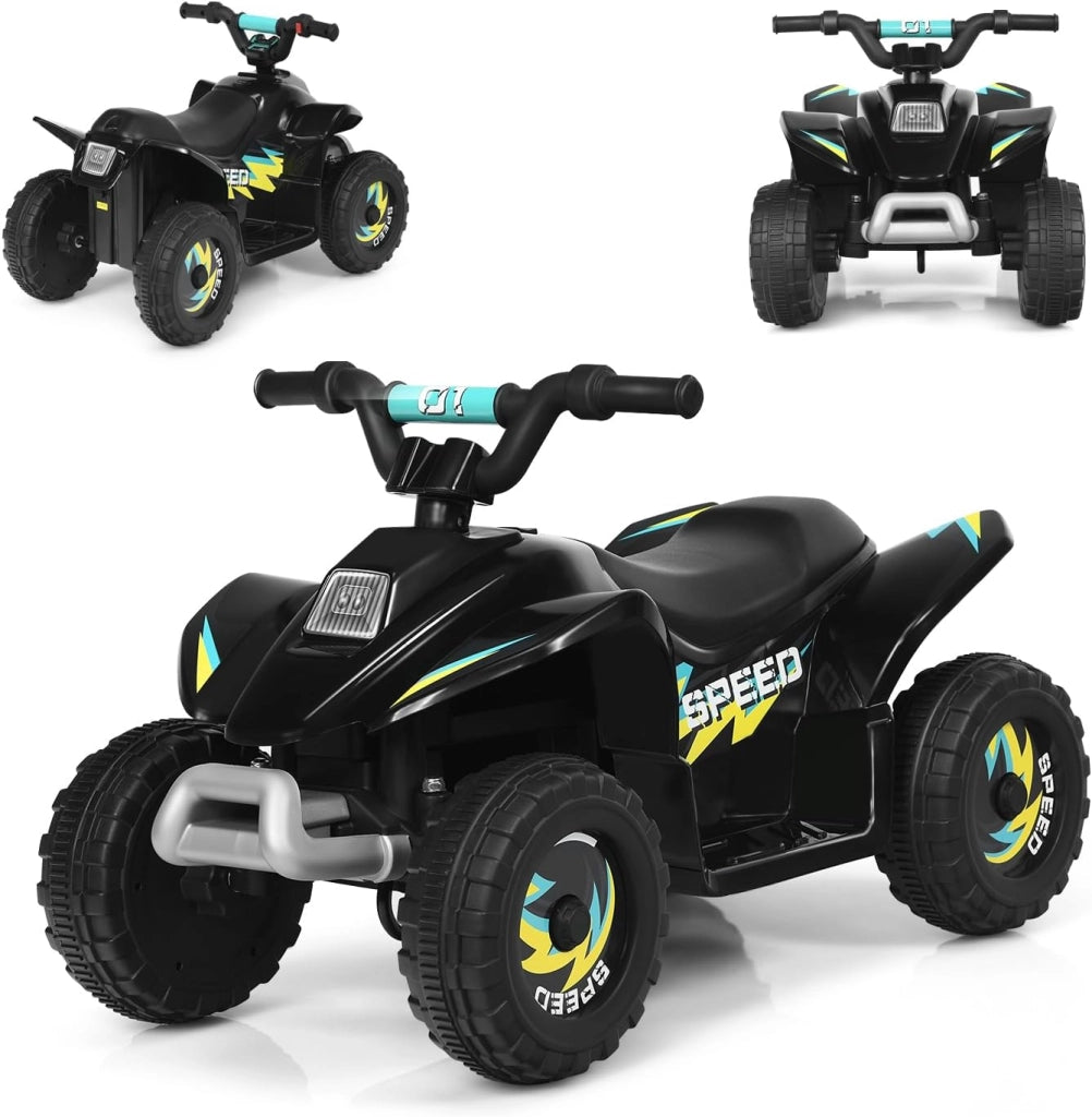 Auto elettrica per bambini, Quad elettrico per bambini ATV 6V, camminata anteriore/posteriore, sedile ergonomico, ruote antiscivolo, caricatore incluso, carico 30 kg, per ragazzi e ragazze 3
