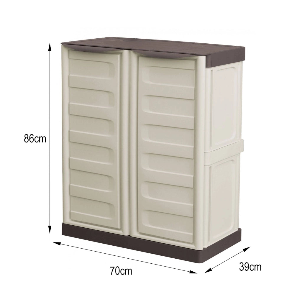 Mobile da Giardino Acira, Armadio da Esterno un Ripiano Made in Italy, 70x39x85.5h cm Beige