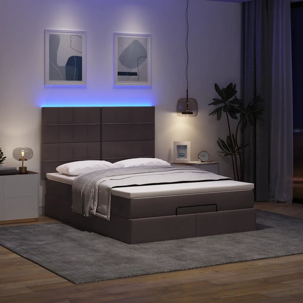 Struttura Letto Pouf con Materasso 140x200 cm in Tessuto 3314013