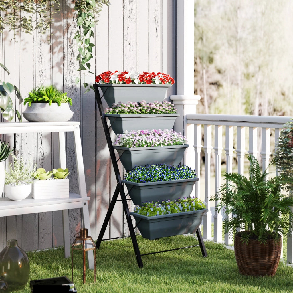 Giardino verticale 5 livelli ¨C zephmum ¨C acciaio grigio 88x40x80