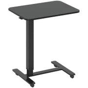 Scrivania con Altezza Regolabile, con 4 Ruote, a Forma di C, 65 cm x 48 cm x 70-110 cm, Nero